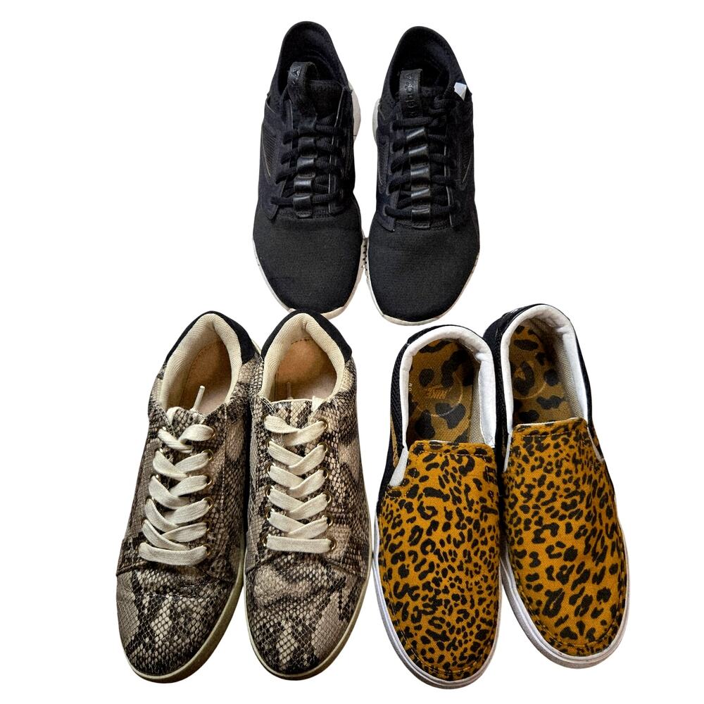 Nike + More Size 6  Women's Tennis Shoes Lot of 3 Pairs Bulk Snake Leporid Black